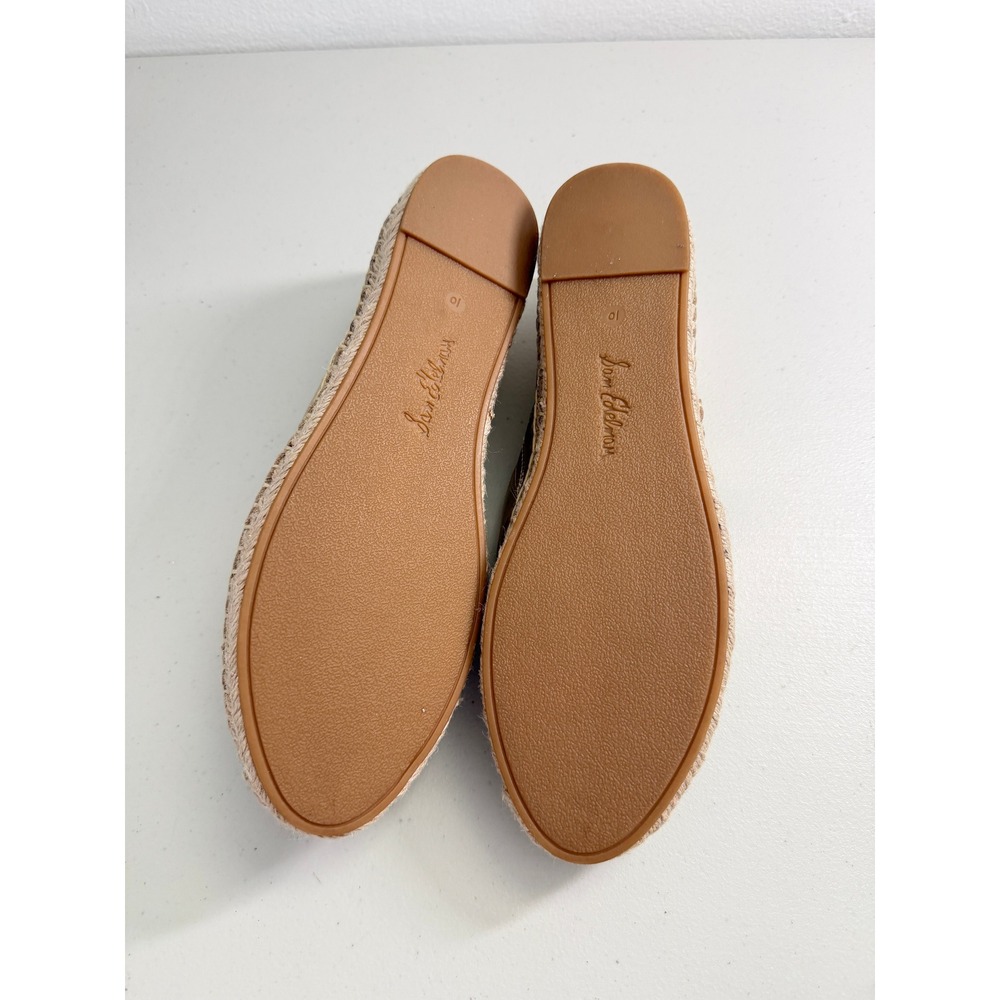 New Sam Edelman Gold Metallic Leather Espadrille Slip On Flats 10 M - Picture 7 of 8
